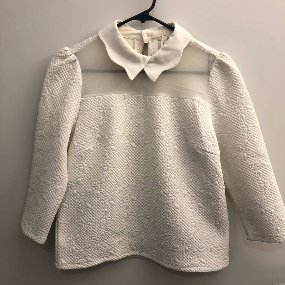 Bread n Butter Mid Sleeve Top with Peter Pan Collar